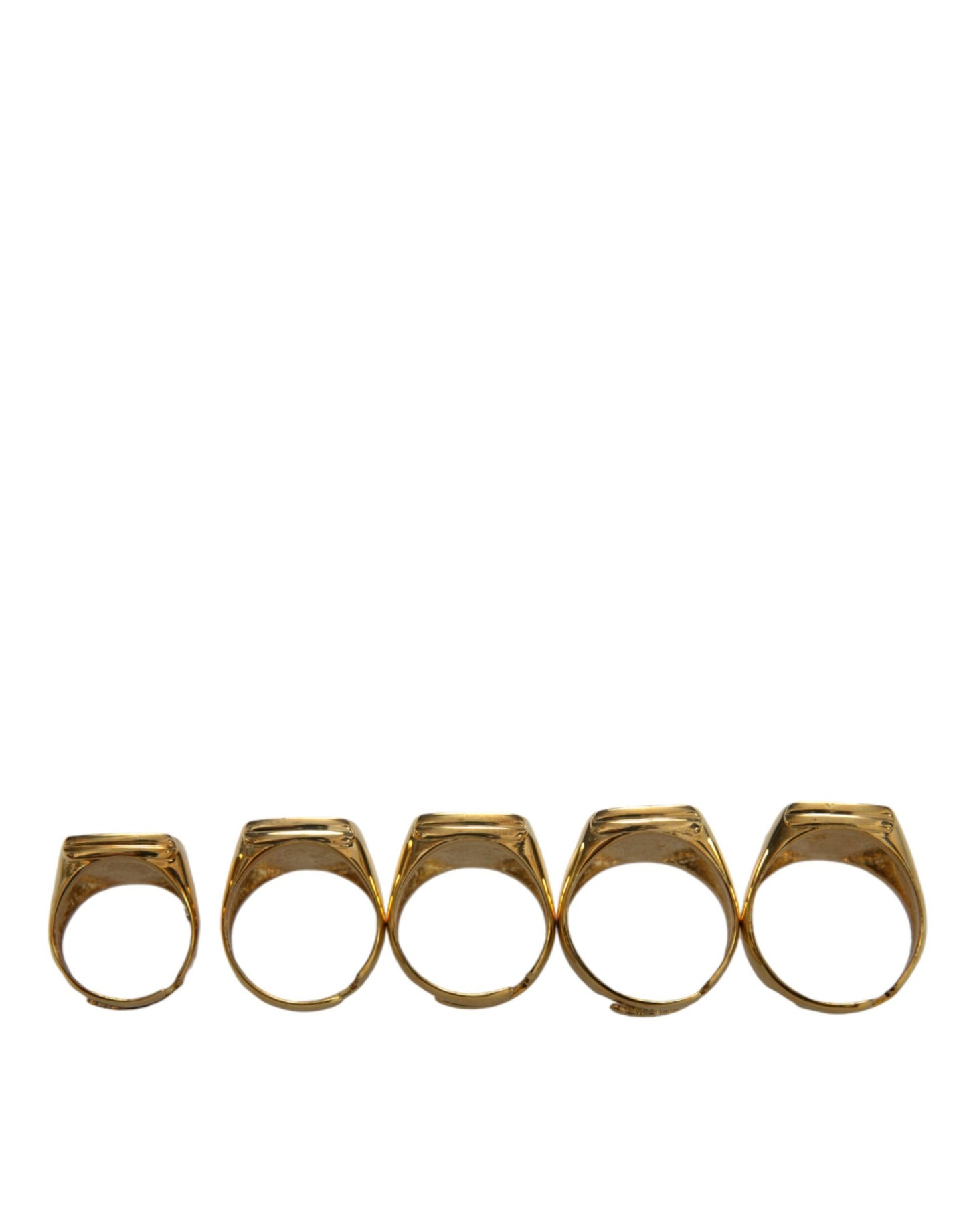 Goud messing ROYAL emaille set van 5 ringen