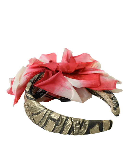 Multicolor bloemenapplicatie zijden dames hoofdband diadeem