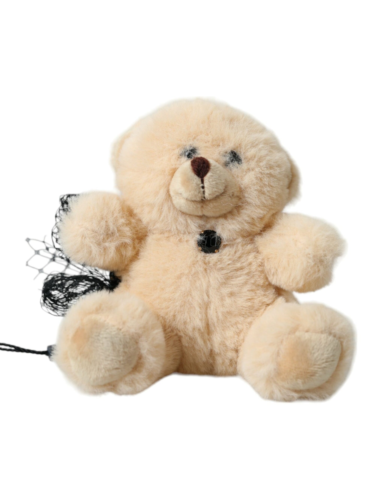 Beige Teddybeer Mesh Netband Haarspeld