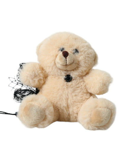 Beige Teddybeer Mesh Netband Haarspeld