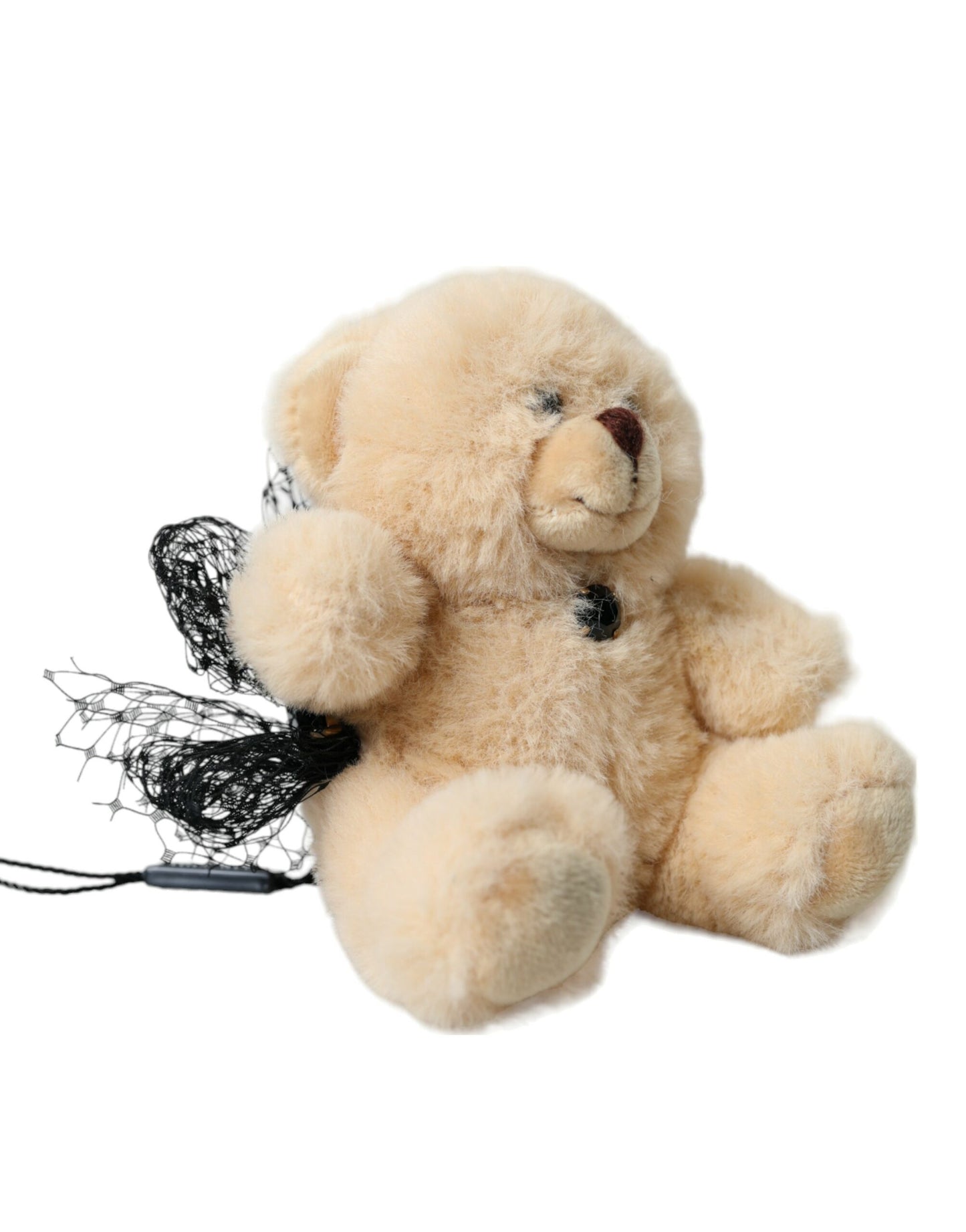 Beige Teddybeer Mesh Netband Haarspeld