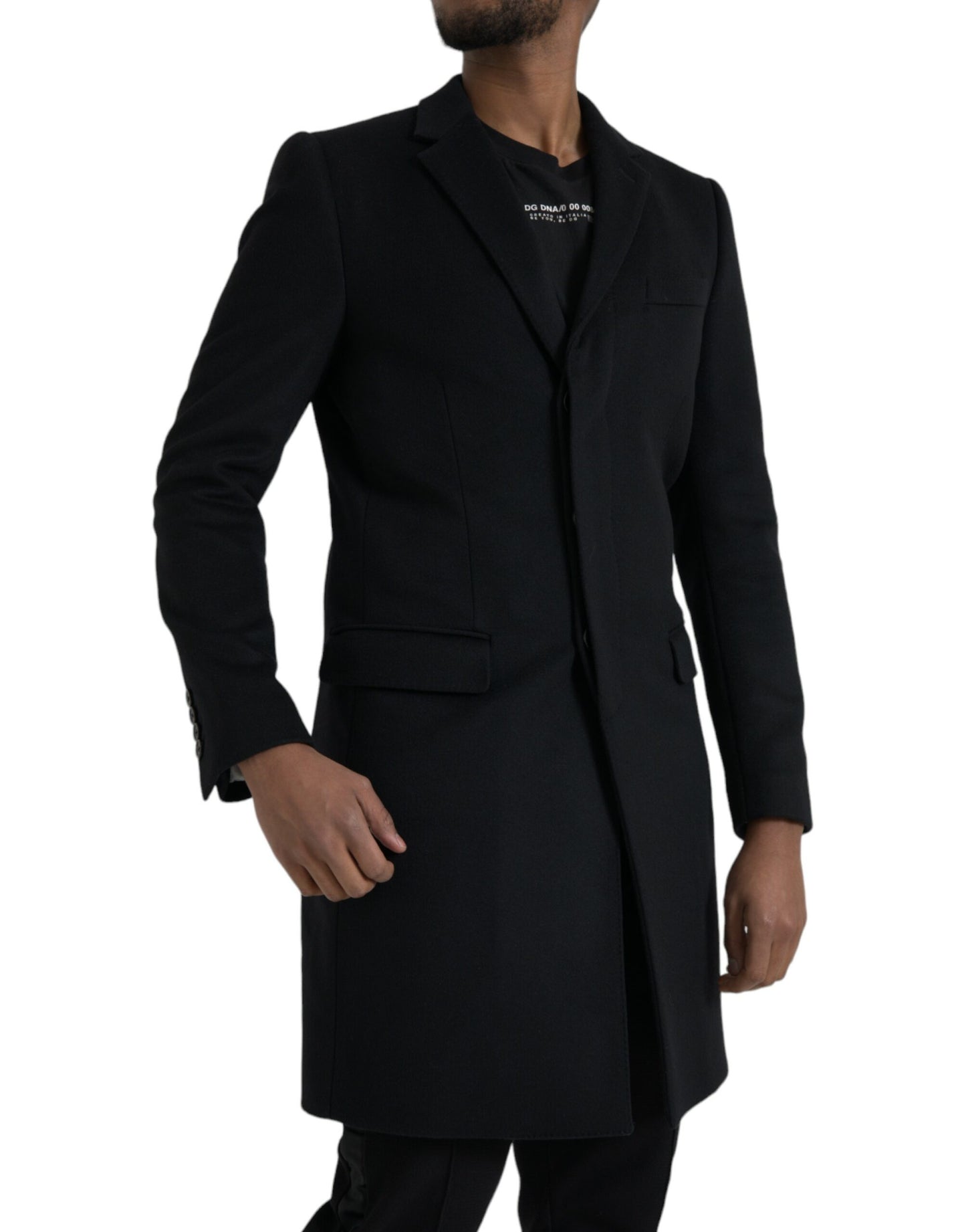 Zwarte enkelrijs trenchcoat jas