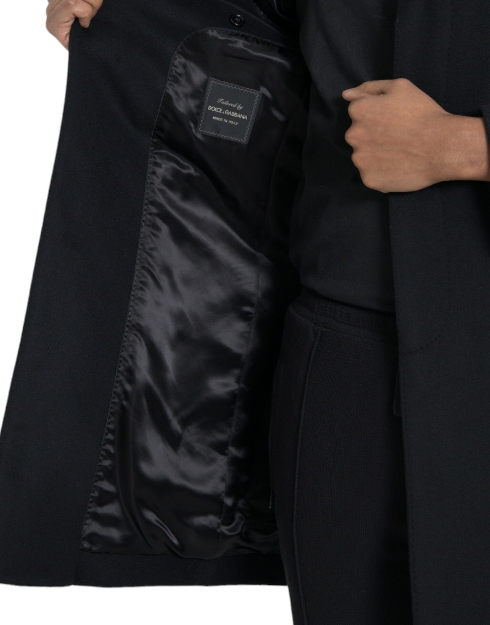 Zwarte enkelrijs trenchcoat jas