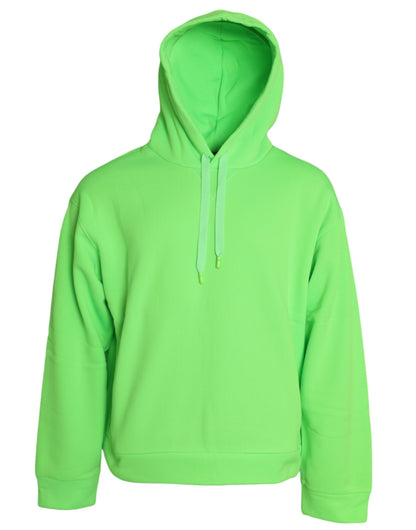 Neon Groene Capuchon Top Pullover Trui