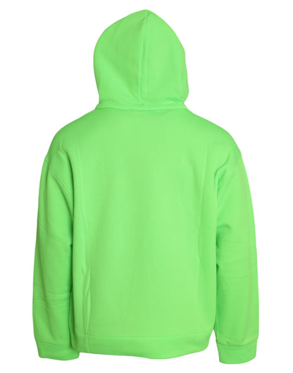 Neon Groene Capuchon Top Pullover Trui