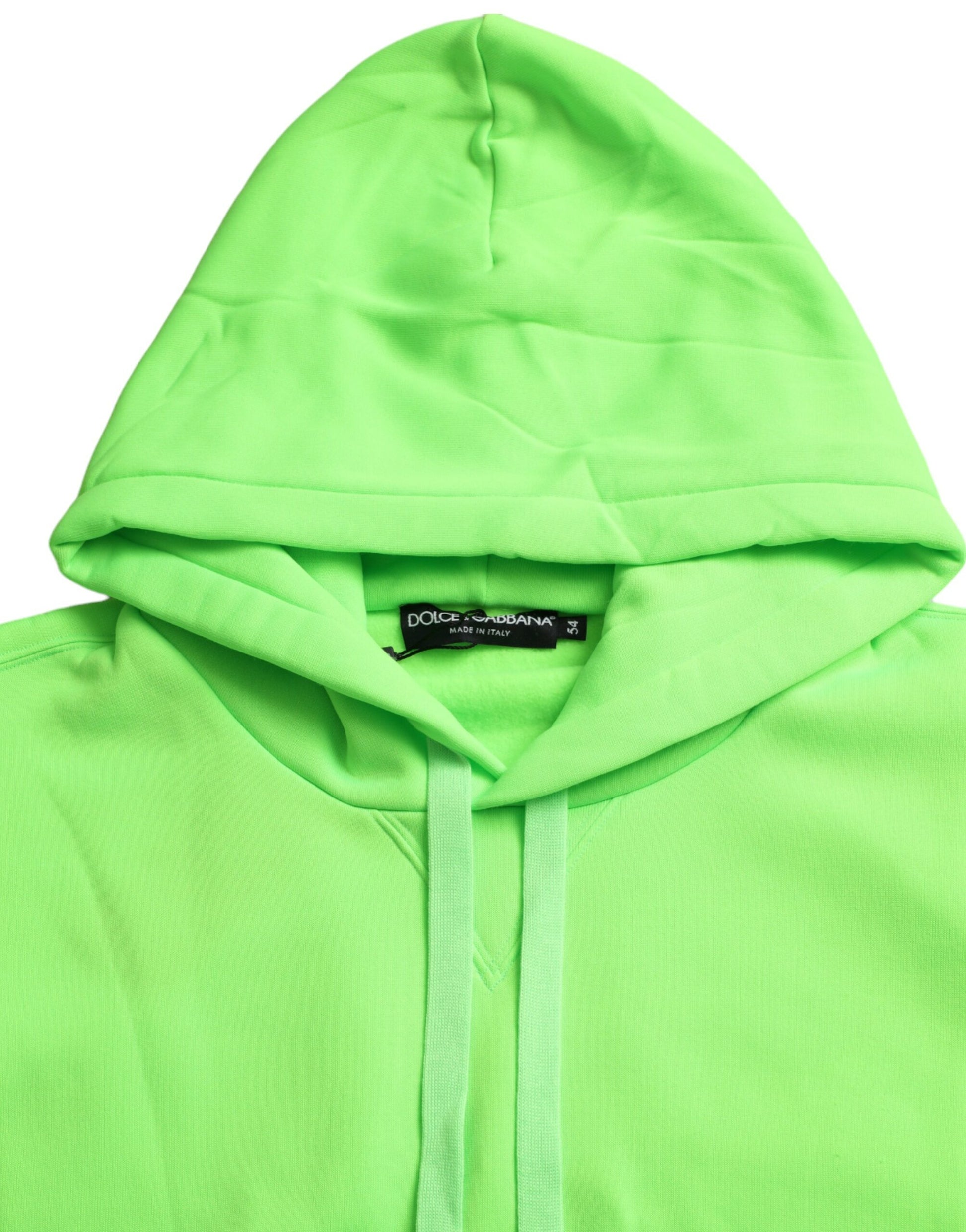 Neon Groene Capuchon Top Pullover Trui