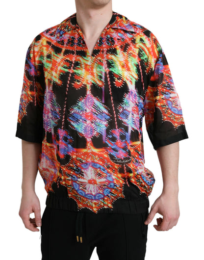 Multicolor Luminarie Print Katoenen T-shirt