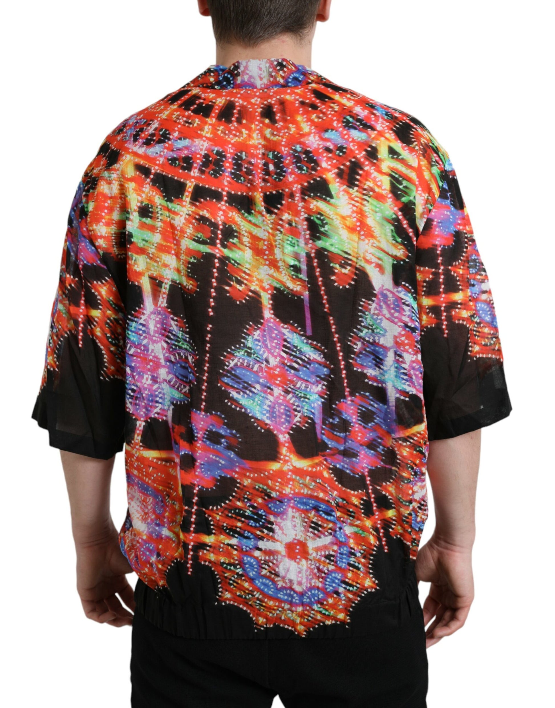 Multicolor Luminarie Print Katoenen T-shirt