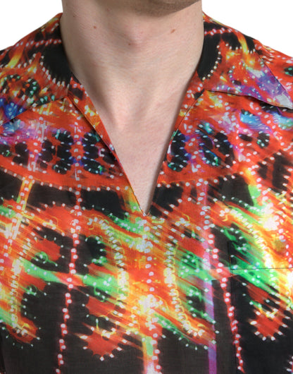 Multicolor Luminarie Print Katoenen T-shirt