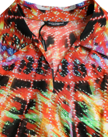 Multicolor Luminarie Print Katoenen T-shirt