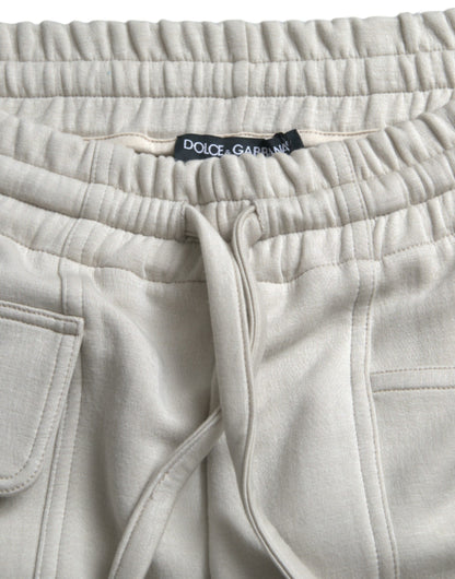 Off White Viscose Cargo Jogger Sweatpants Pants