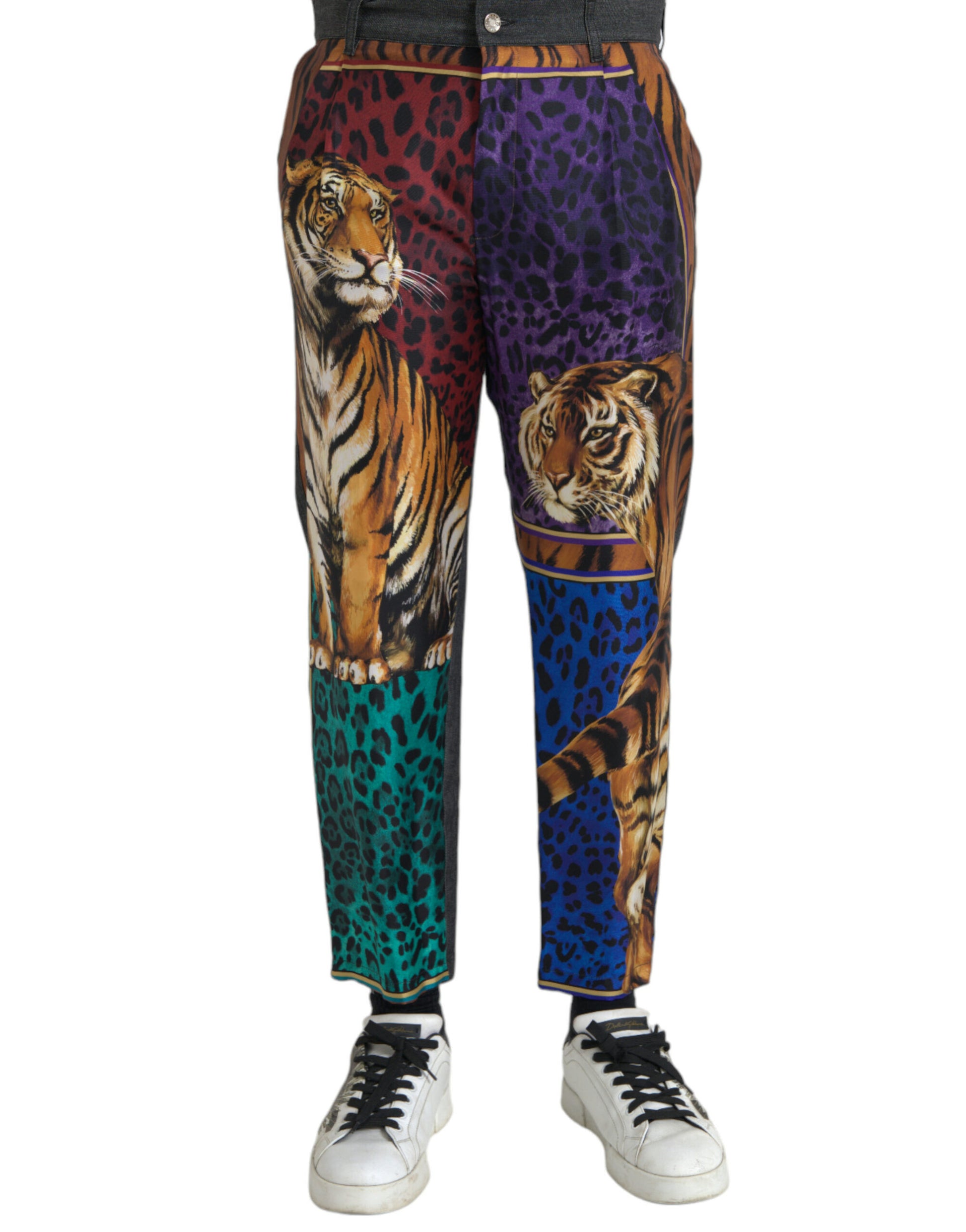 Multicolor Tiger Leopard katoenen losse taps toelopende broek