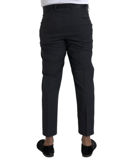 Blauwe wollen heren skinny broek