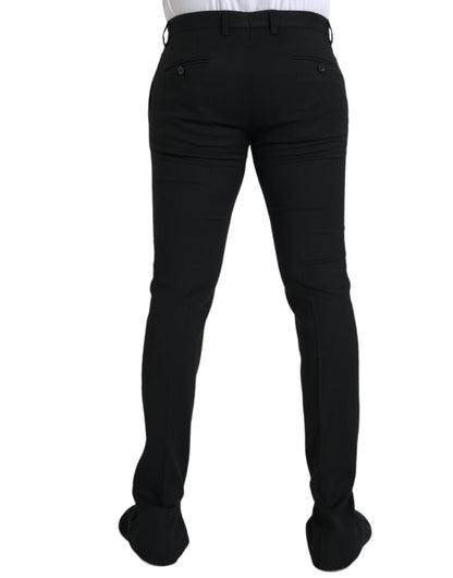 Zwarte wollen stretch heren skinny broek