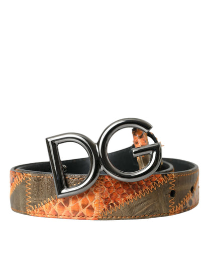 Patchwork Python leren logo gesp riem heren