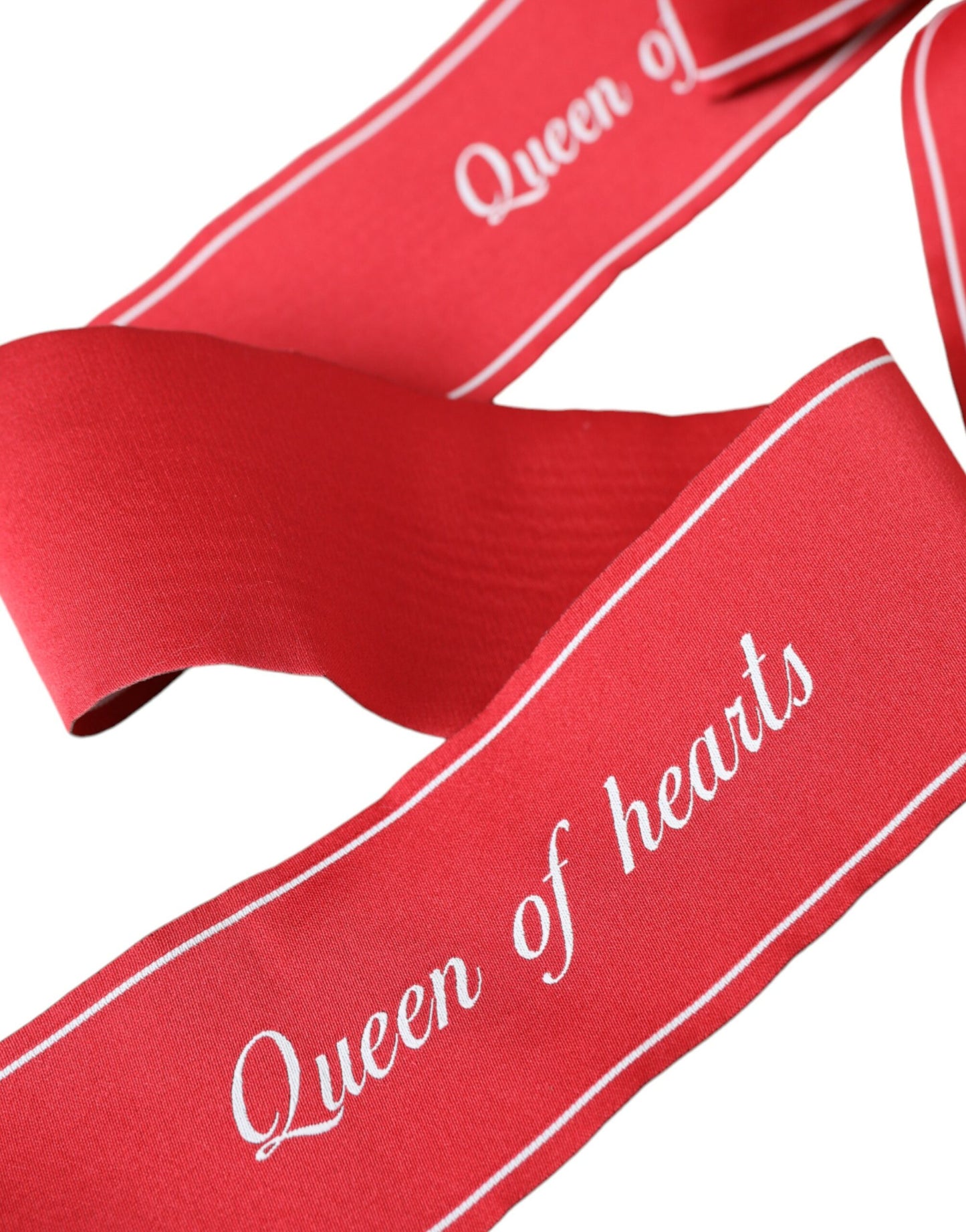 Rode polyester QUEEN OF HEARTS riem