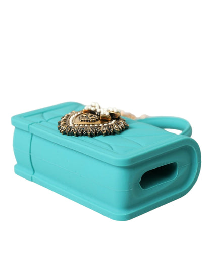 Turquoise Siliconen Devotion Hart Cover Tas Airpods Case