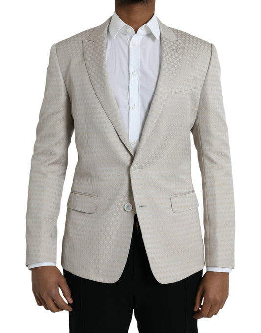 Beige MARTINI enkelrijsjas blazer