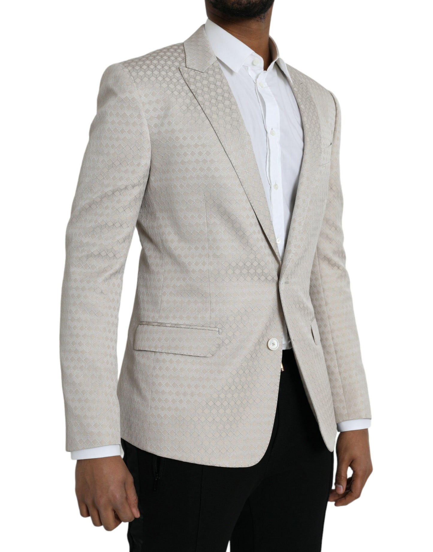 Beige MARTINI enkelrijsjas blazer