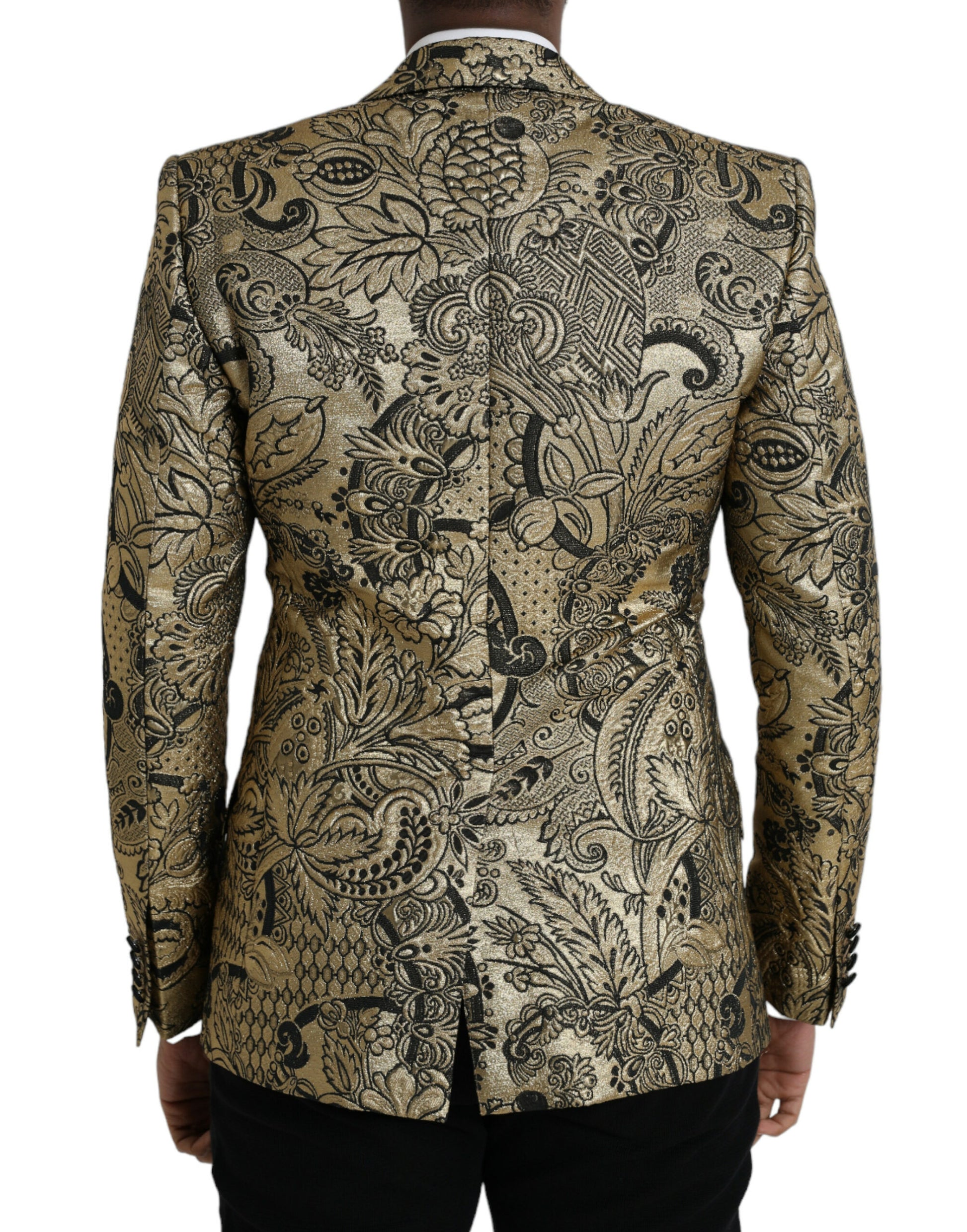 Gouden SICILIA Jacquard Single Breasted Coat Blazer