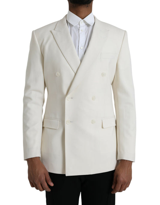 Witte wollen MARTINI dubbelrijs blazer