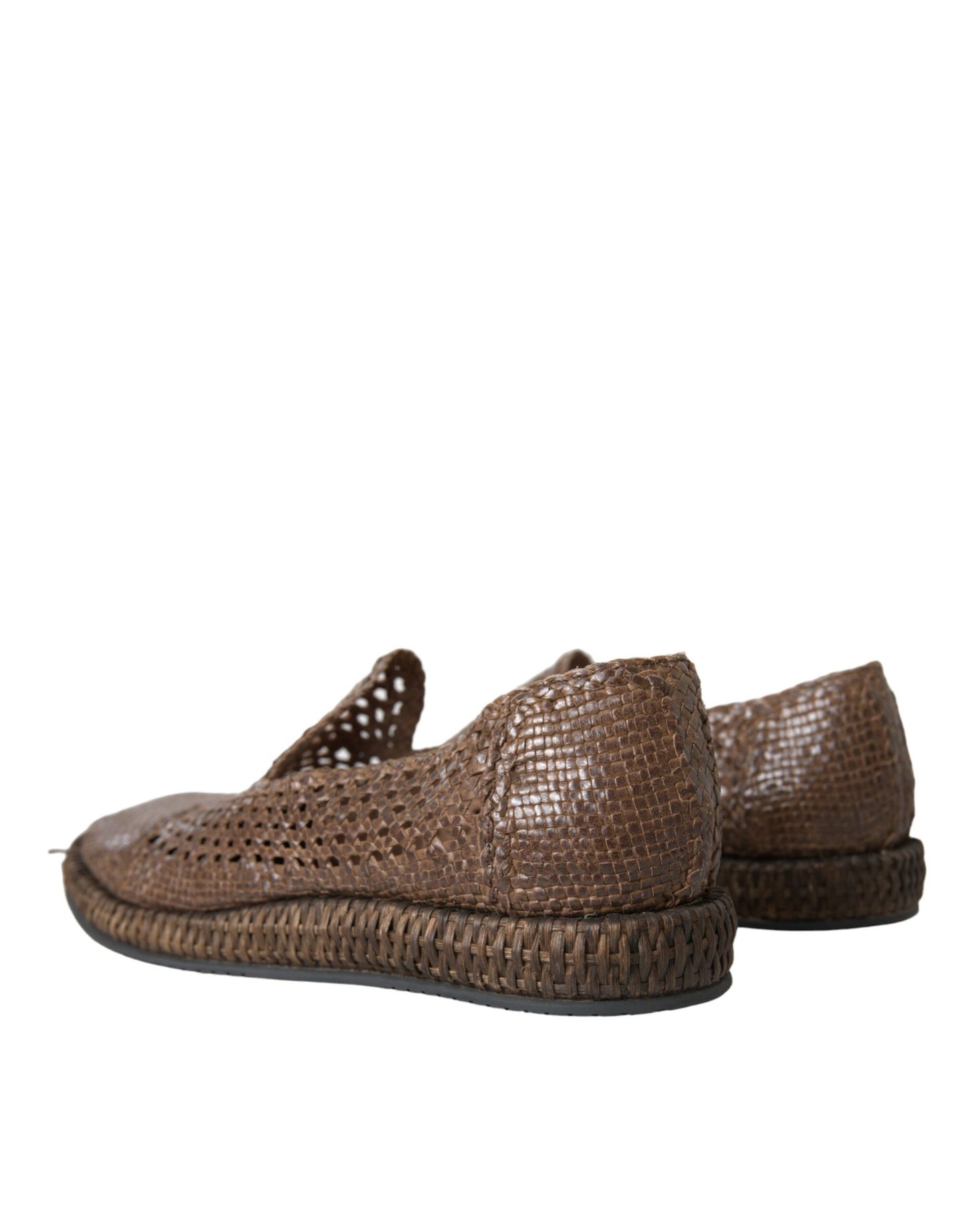 Bruine geweven leren loafers casual schoenen