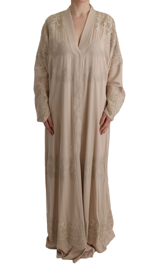 Elegante beige cape kaftan jurk