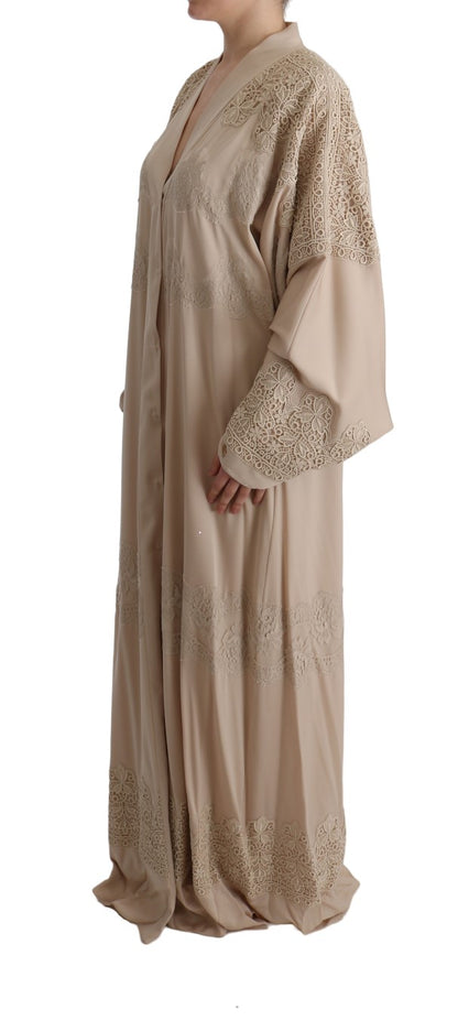 Elegante beige cape kaftan jurk