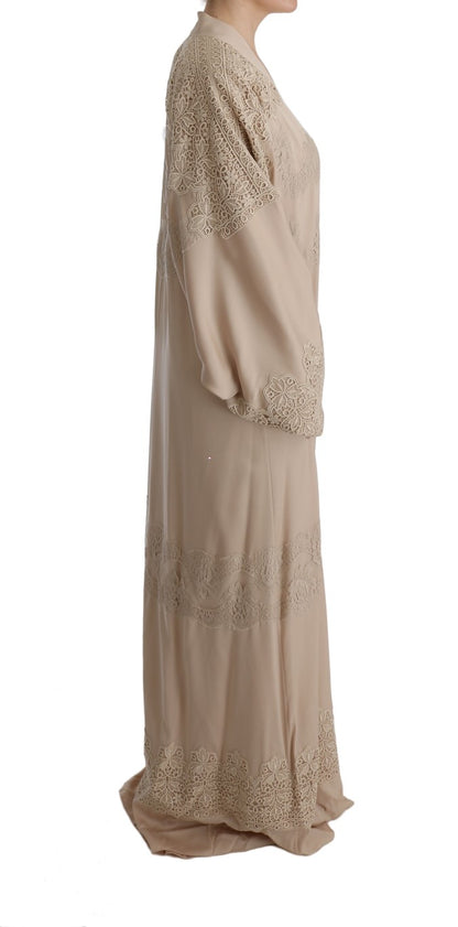 Elegante beige cape kaftan jurk