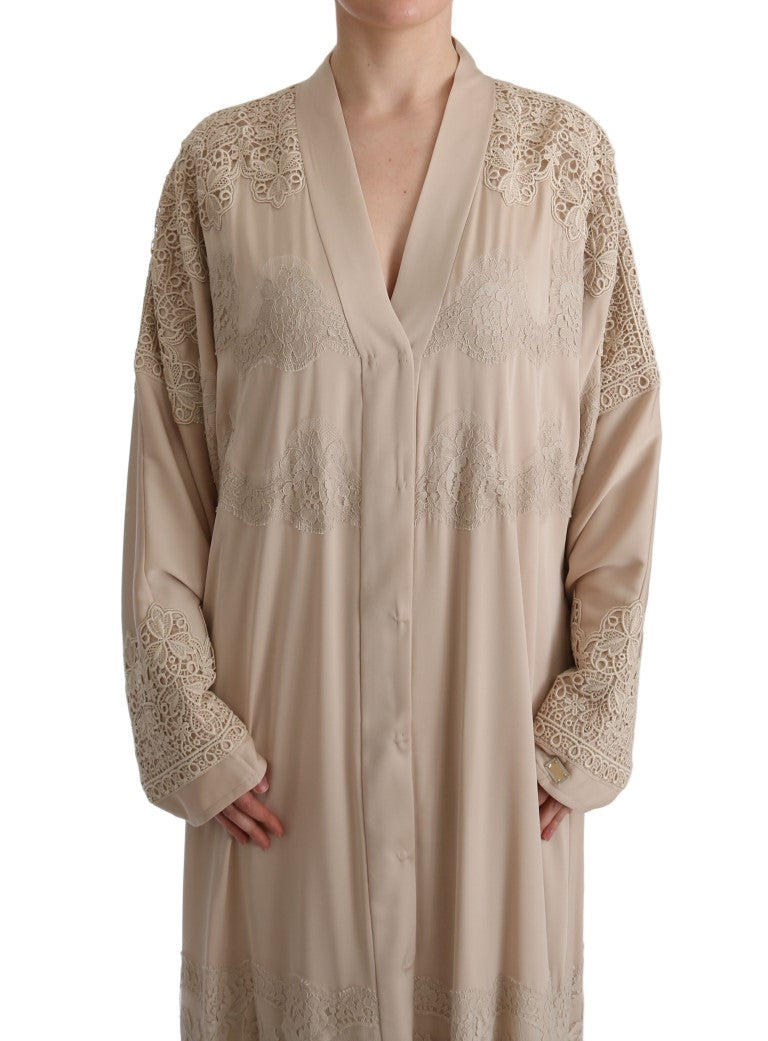 Elegante beige cape kaftan jurk