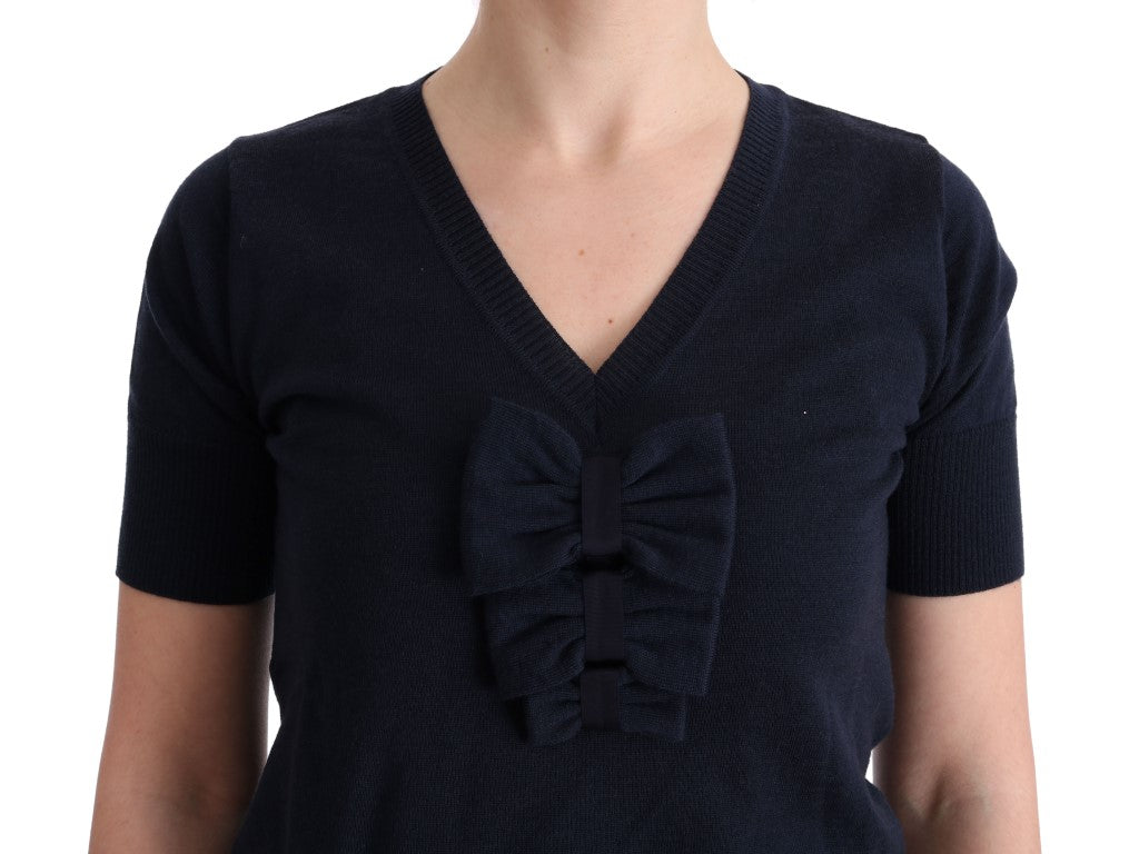 Elegante blauwe wollen top - Chic Everyday Elegance