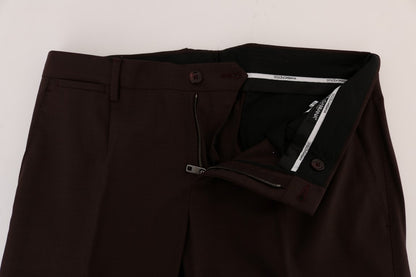 Elegante, slim fit formele broek in paars