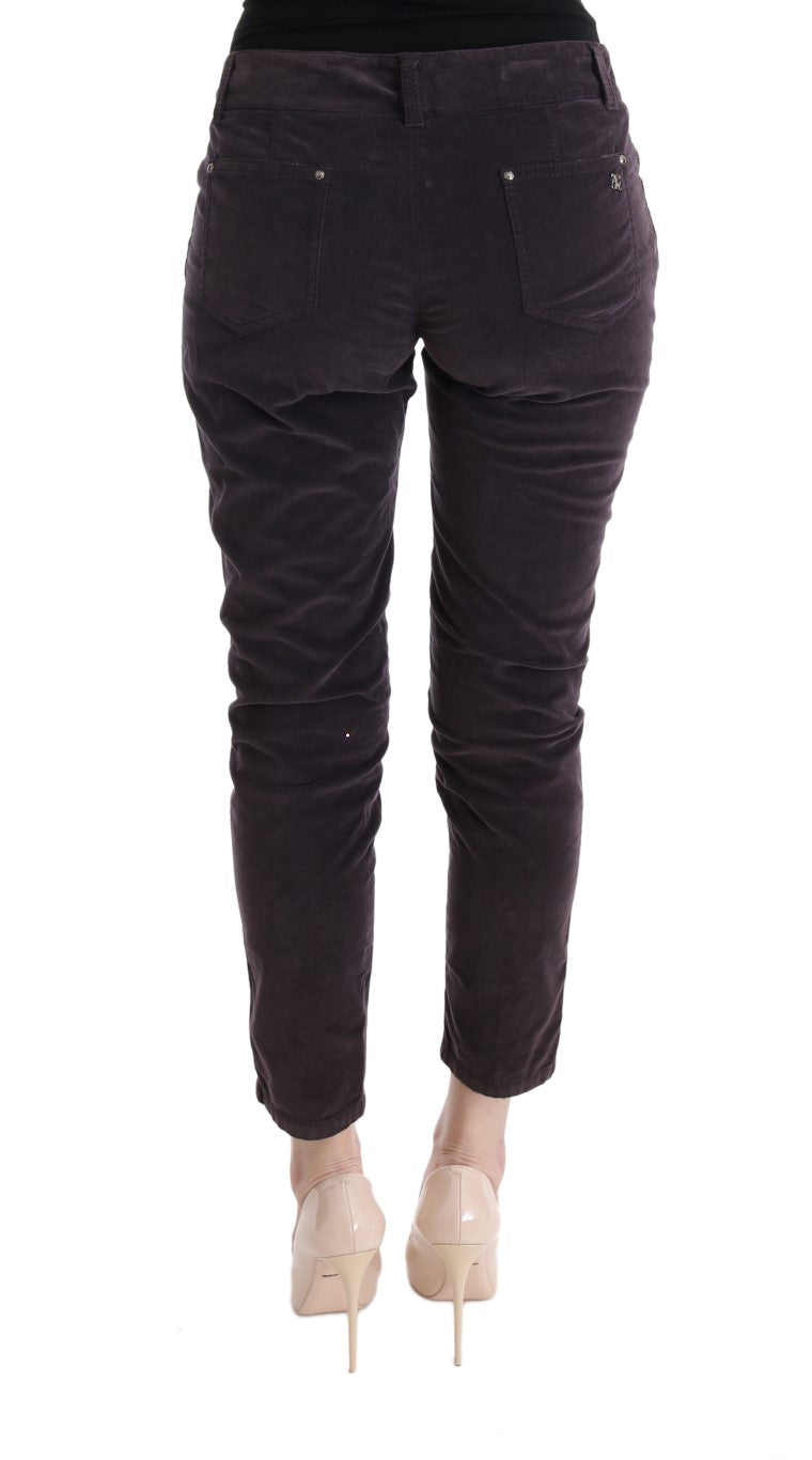 Chique bruine capri cropped katoenen broek