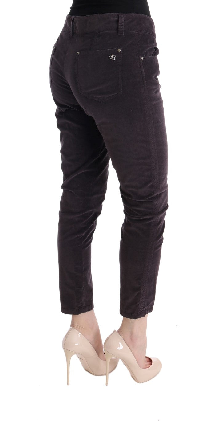 Chique bruine capri cropped katoenen broek