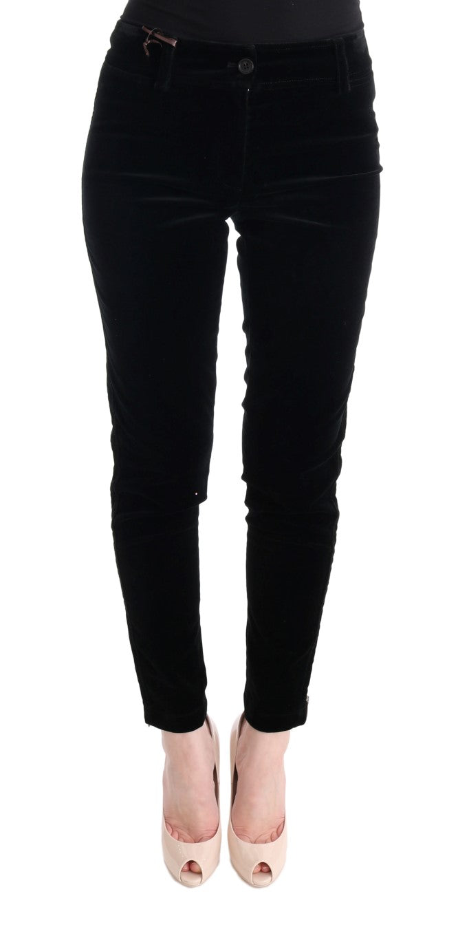 Chique zwarte slim fit cropped broek