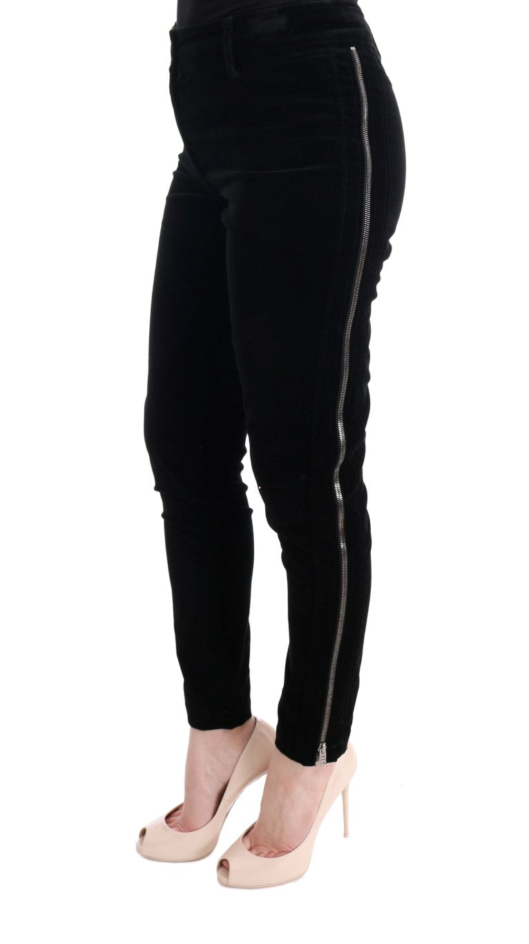 Chique zwarte slim fit cropped broek