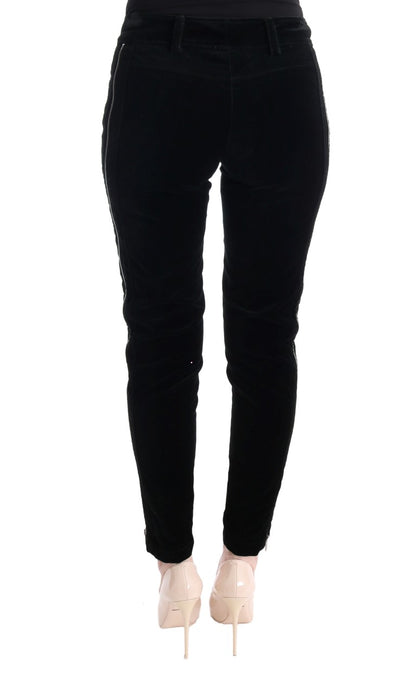 Chique zwarte slim fit cropped broek