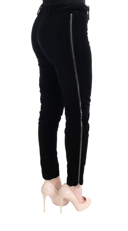 Chique zwarte slim fit cropped broek