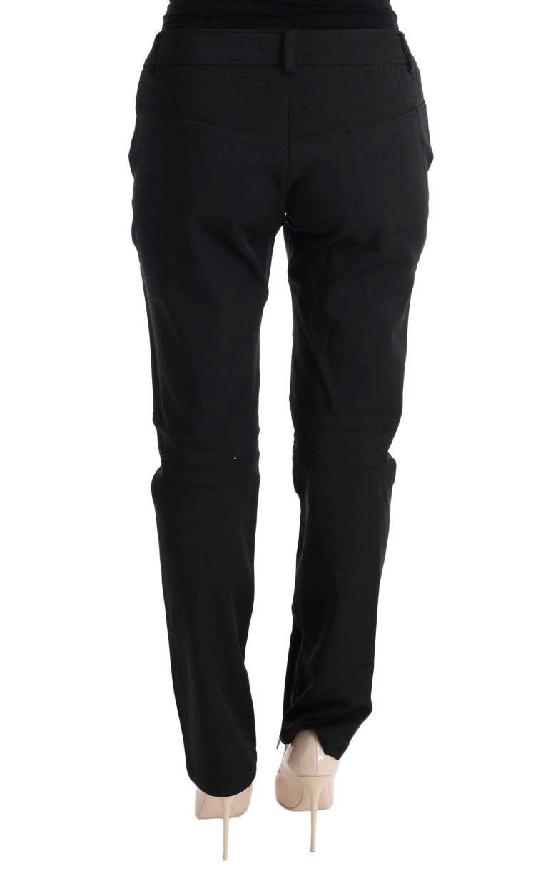 Strakke zwarte katoenen slim fit broek