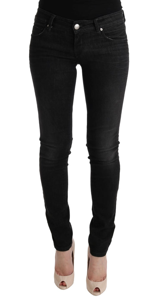 Chique Slim Fit Zwarte Katoenen Jeans