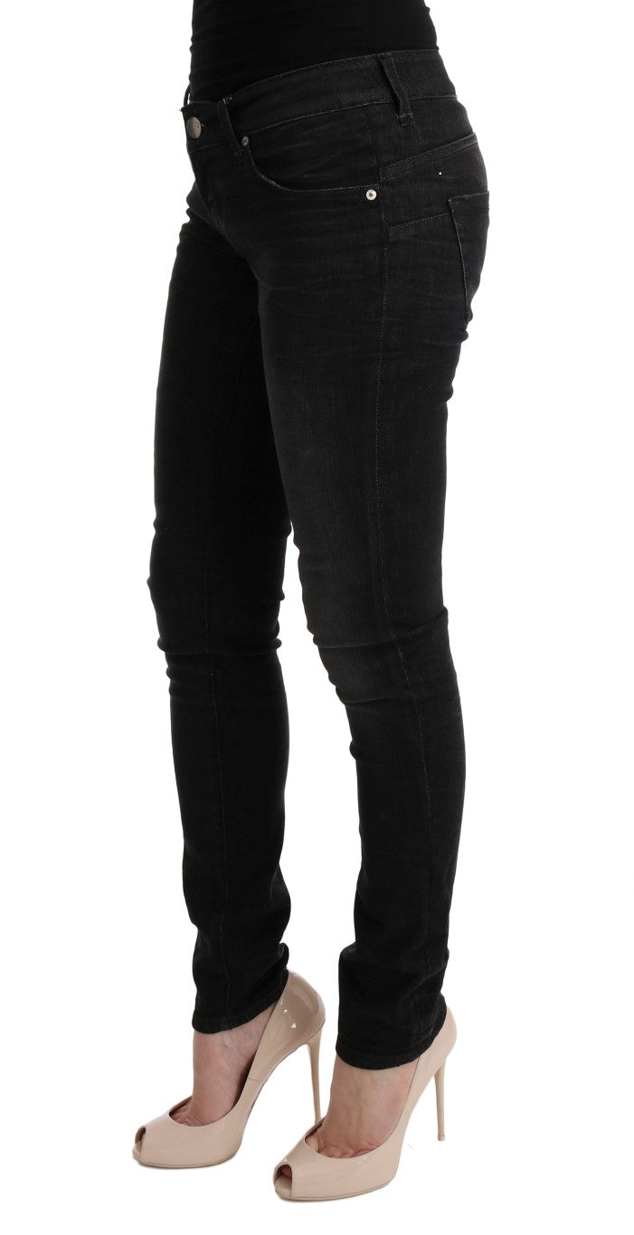 Chique Slim Fit Zwarte Katoenen Jeans