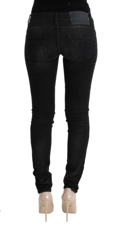 Chique Slim Fit Zwarte Katoenen Jeans