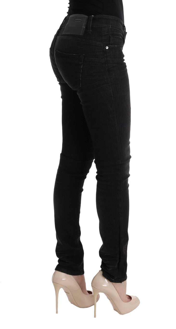 Chique Slim Fit Zwarte Katoenen Jeans