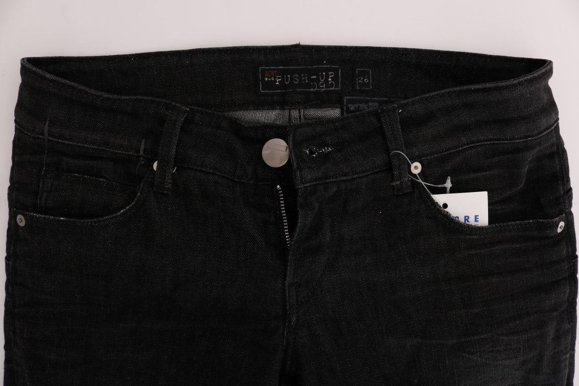 Chique Slim Fit Zwarte Katoenen Jeans