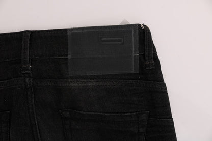 Chique Slim Fit Zwarte Katoenen Jeans