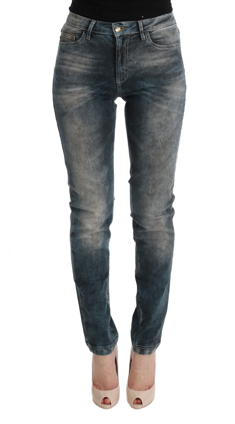 Chique blauwe slim fit jeans