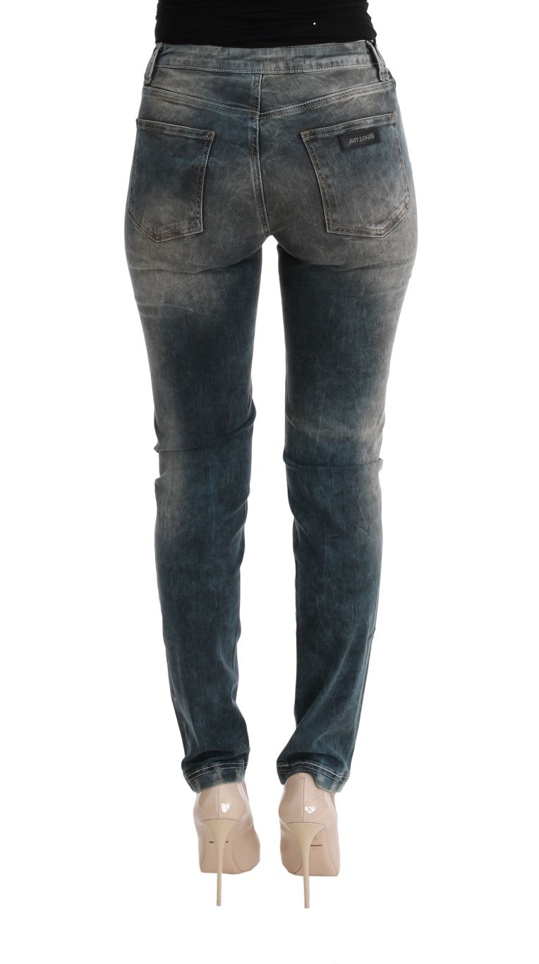 Chique blauwe slim fit jeans