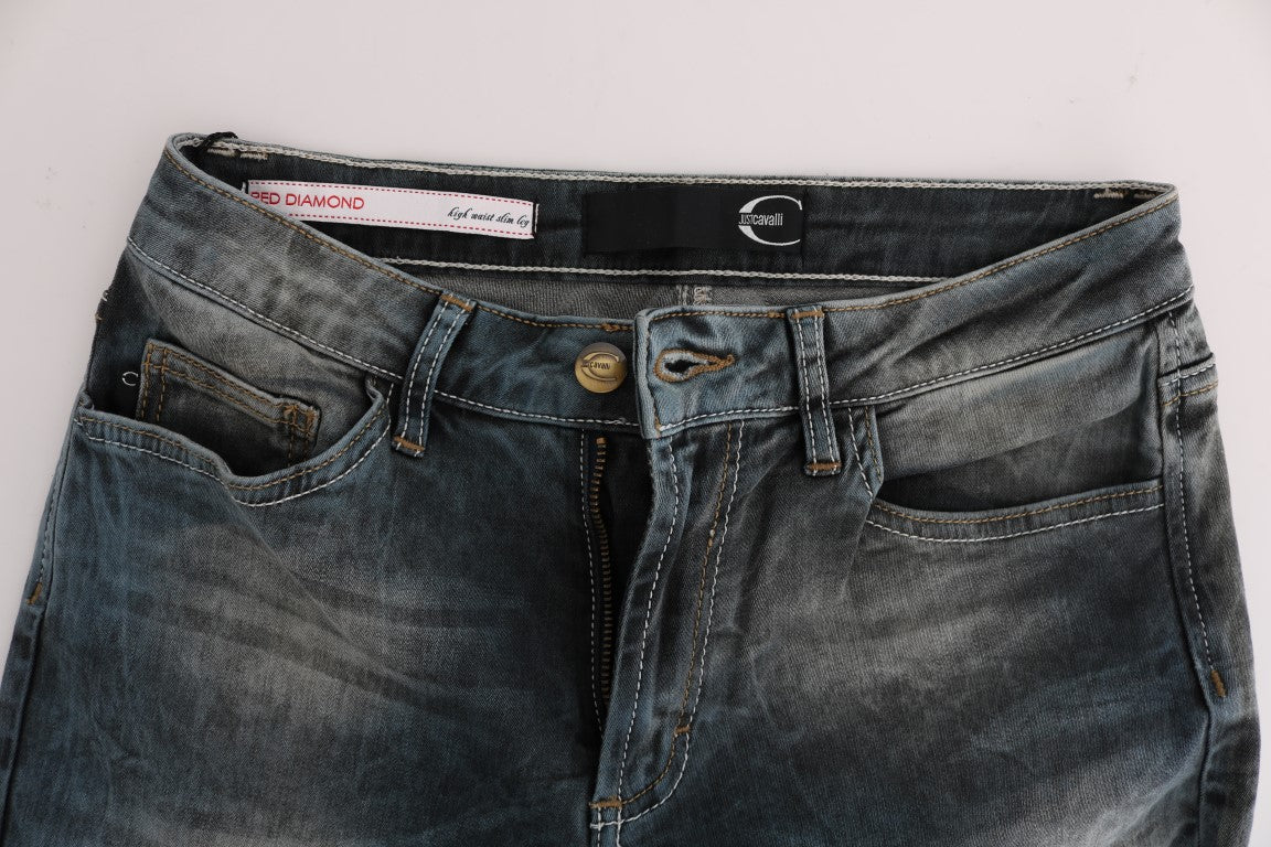 Chique blauwe slim fit jeans