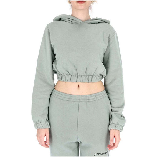 Chique cropped katoenen sweatshirt met capuchon