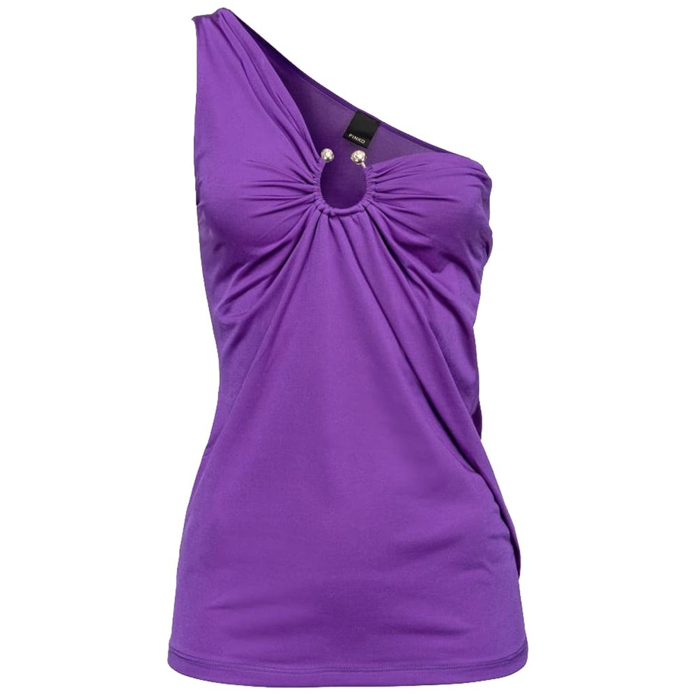 Paarse nylon top en T-shirt